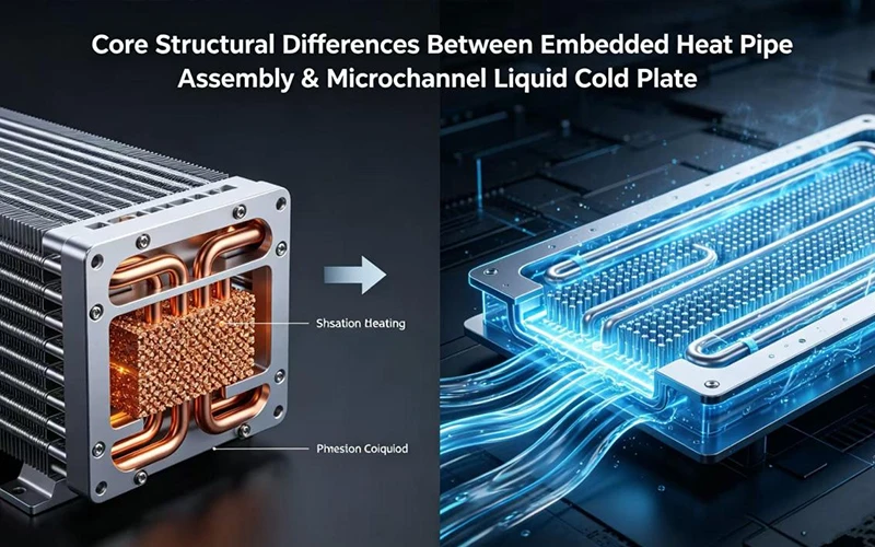 Core Structural Differences Between Embedded Heat Pipe Assembly & Microchannel Liquid Cold Plate in Passive-Active Hybrid Thermal Dissipation
